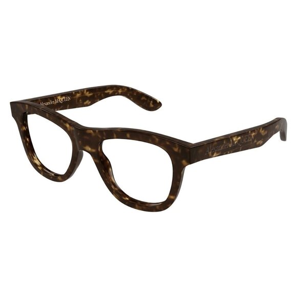 New Authentic  ALEXANDER MCQUEEN Havana Square AM0421O 006 Glasses Women - Picture 1 of 3
